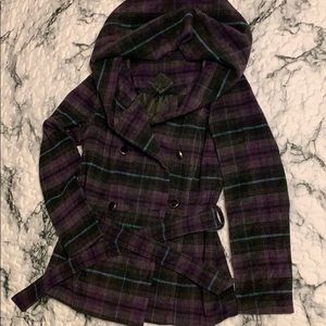Black and purple coat